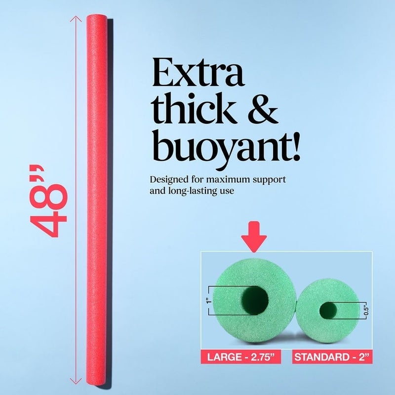 Play22 Pool Noodles Foam - Soft Large Rainbow Foam Noodle Tube, 6 Colors Bulk Swim Noodles, Multi-Purpose, Pool Toy, Floating Training Device, Exercise Aid, Craft Projects - Image 3